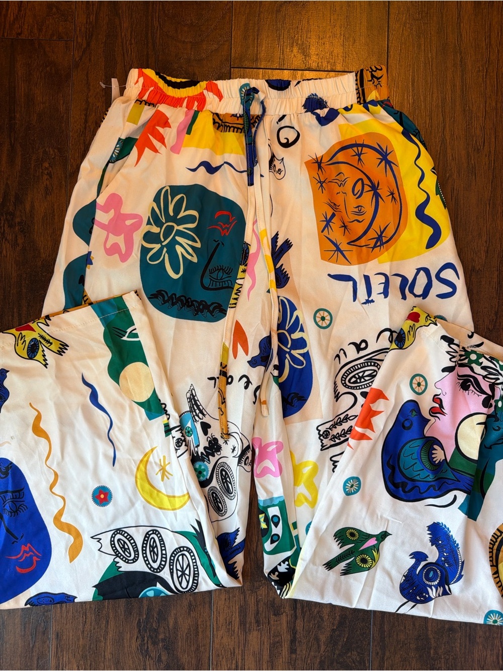 Kids Printed Lounge Pants - White Multicolor